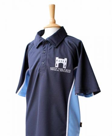Ashton Park Unisex House PE Polo Shirt Blue